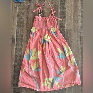 Tea Collection Coral Dress with Leaf Design